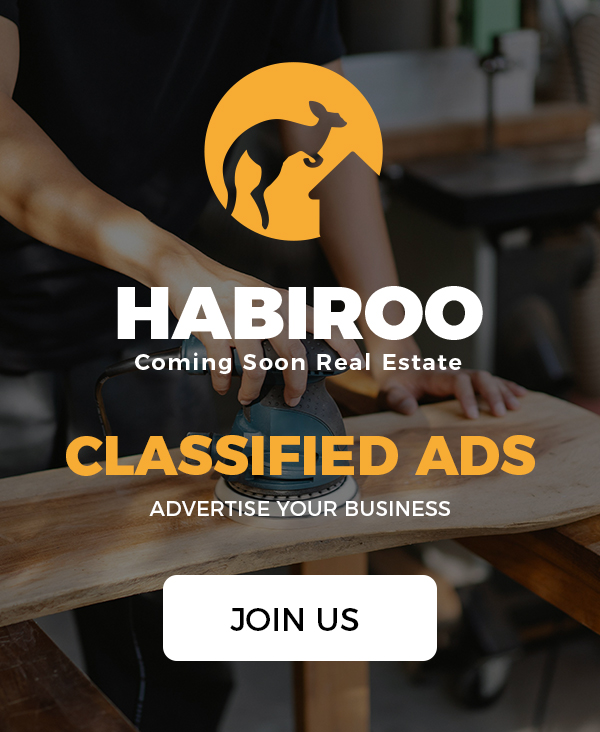 Habiroo Classifieds Ad with image of a person sanding wood.